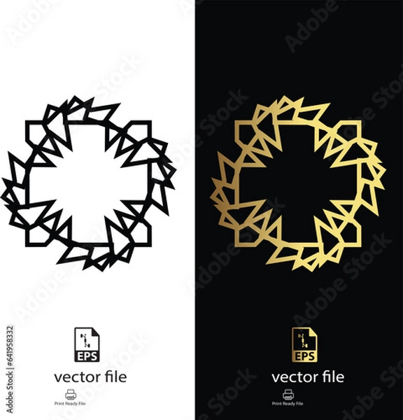 Obraz golden & black mandala design vector