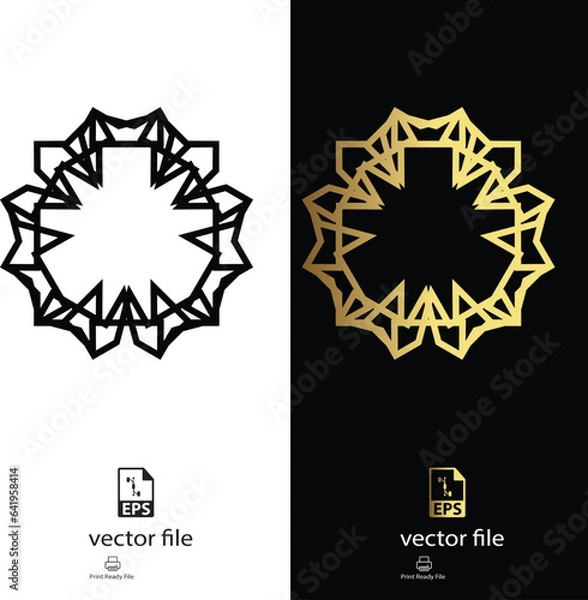 Obraz golden & black mandala design vector