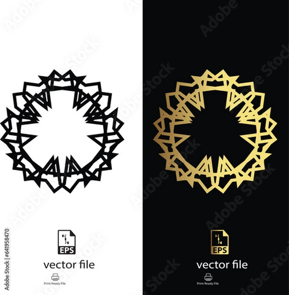 Obraz golden & black mandala design vector