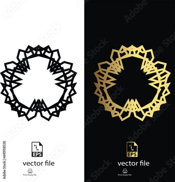 Obraz golden & black mandala design vector