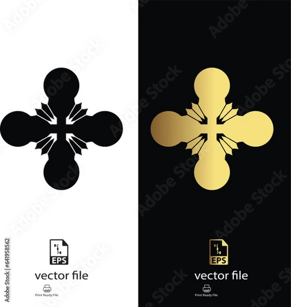 Obraz golden & black mandala design vector