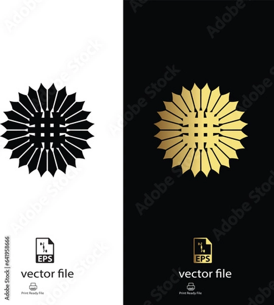 Obraz golden & black mandala design vector