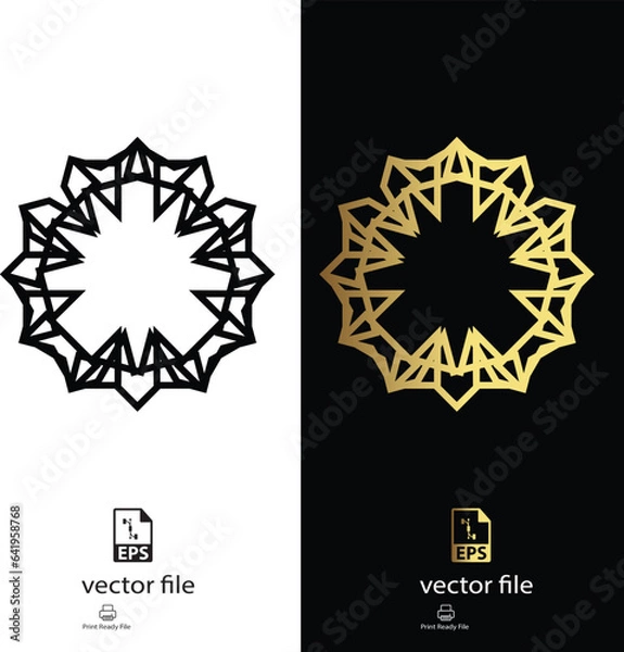 Obraz golden & black mandala design vector