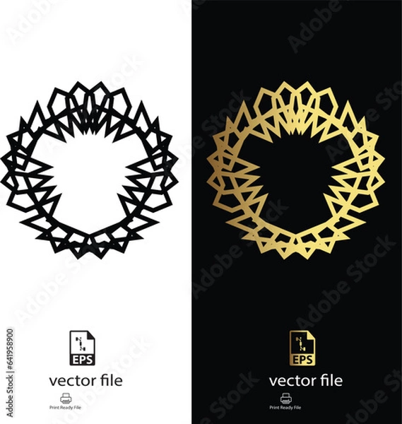 Obraz golden & black mandala design vector