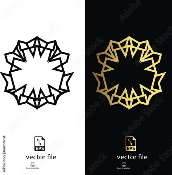Obraz golden & black mandala design vector