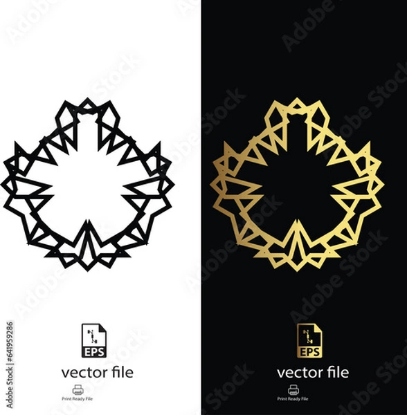 Obraz golden & black mandala design vector