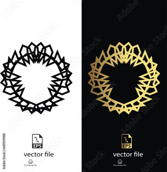 Obraz golden & black mandala design vector