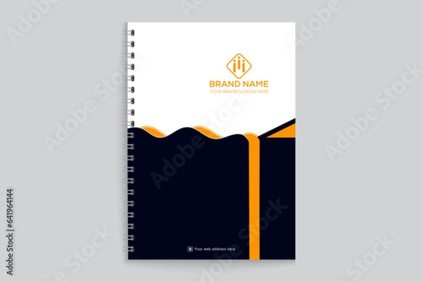 Fototapeta Black shape notebook cover design