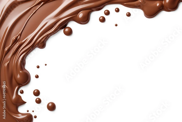 Obraz Melted chocolate border. Manual cut out on transparent