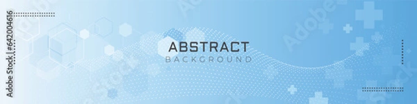 Obraz linkedin banner with abstract medical background. Concepts and ideas for healthcare technology, innovation medicine, health, science and research