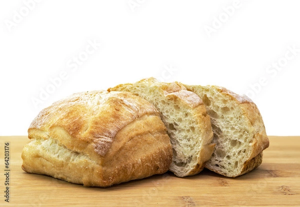 Fototapeta Ciabatta bread on wooden board