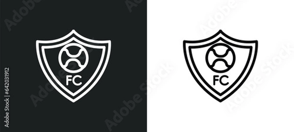 Fototapeta football club icon isolated in white and black colors. football club outline vector icon from football collection for web, mobile apps and ui.