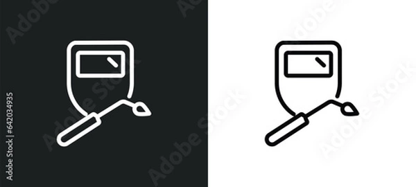 Fototapeta welding icon isolated in white and black colors. welding outline vector icon from industry collection for web, mobile apps and ui.