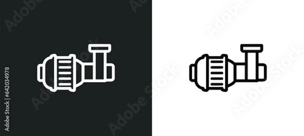 Fototapeta pump icon isolated in white and black colors. pump outline vector icon from industry collection for web, mobile apps and ui.