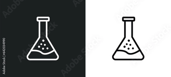 Fototapeta chemical icon isolated in white and black colors. chemical outline vector icon from industry collection for web, mobile apps and ui.