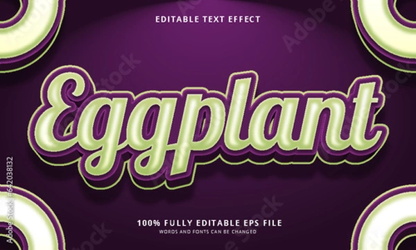 Obraz Eggplant text style editable text effect