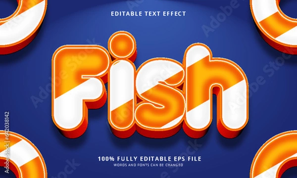 Obraz Fish text style editable text effect
