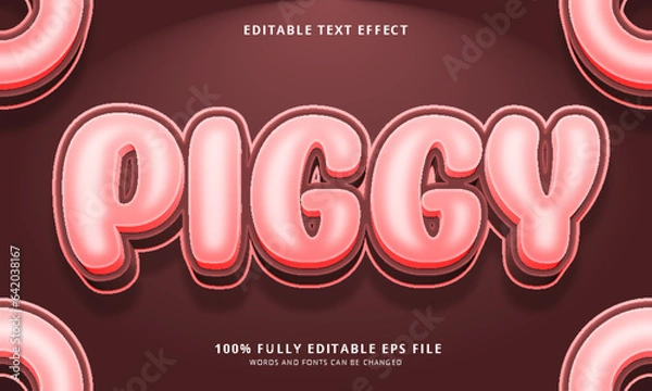 Obraz Piggy text style editable text effect