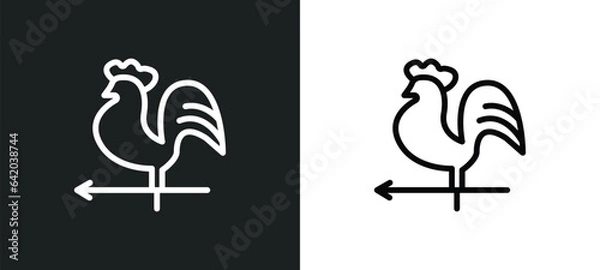 Fototapeta weathercock icon isolated in white and black colors. weathercock outline vector icon from meteorology collection for web, mobile apps and ui.