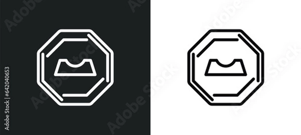 Fototapeta pothole icon isolated in white and black colors. pothole outline vector icon from traffic signs collection for web, mobile apps and ui.