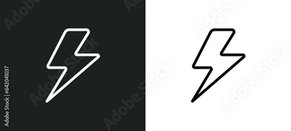 Fototapeta light bolt icon isolated in white and black colors. light bolt outline vector icon from weather collection for web, mobile apps and ui.