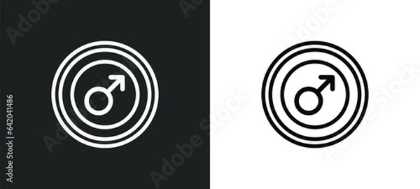 Fototapeta mars icon isolated in white and black colors. mars outline vector icon from zodiac collection for web, mobile apps and ui.