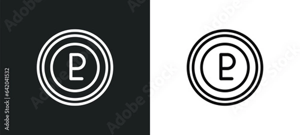 Fototapeta pluto icon isolated in white and black colors. pluto outline vector icon from zodiac collection for web, mobile apps and ui.