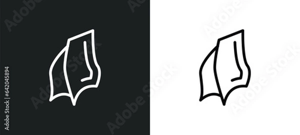 Fototapeta handkerchief icon isolated in white and black colors. handkerchief outline vector icon from magic collection for web, mobile apps and ui.