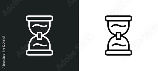 Fototapeta sand clock almost finish icon isolated in white and black colors. sand clock almost finish outline vector icon from measurement collection for web, mobile apps and ui.