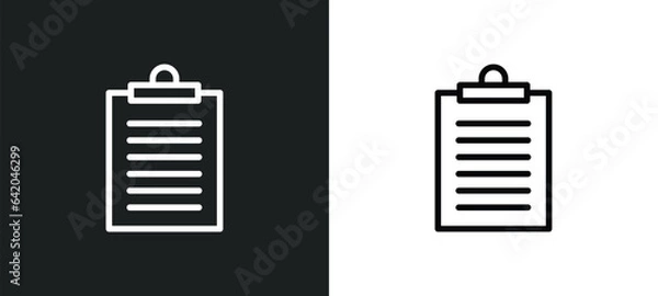 Fototapeta negative on medical clipboard icon isolated in white and black colors. negative on medical clipboard outline vector icon from medical collection for web, mobile apps and ui.