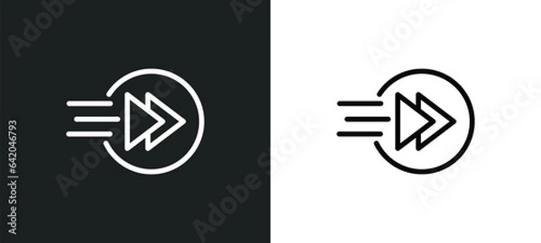 Obraz fast icon isolated in white and black colors. fast outline vector icon from multimedia collection for web, mobile apps and ui.