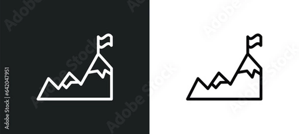 Fototapeta milestone icon isolated in white and black colors. milestone outline vector icon from other collection for web, mobile apps and ui.