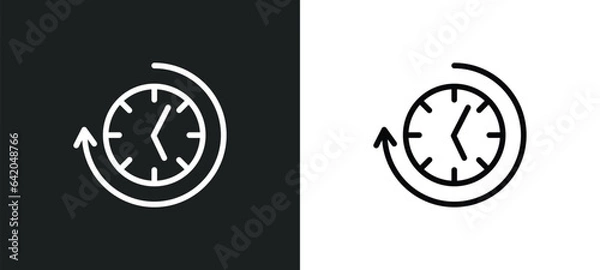 Obraz time passing icon isolated in white and black colors. time passing outline vector icon from productivity collection for web, mobile apps and ui.
