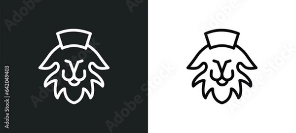 Fototapeta lion of judah icon isolated in white and black colors. lion of judah outline vector icon from religion collection for web, mobile apps and ui.