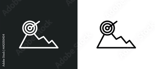 Obraz mission icon isolated in white and black colors. mission outline vector icon from startup collection for web, mobile apps and ui.