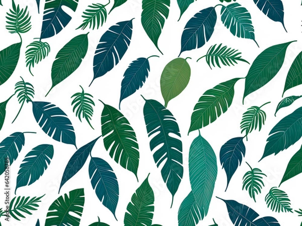 Fototapeta green leaf pattern illustration