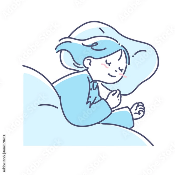 Obraz 笑みを浮かべて眠る女の子