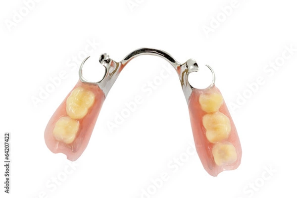 Obraz partial dental prosthetics on a white background