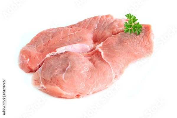 Fototapeta Dwa surowe kotły cielęciny na białym tle