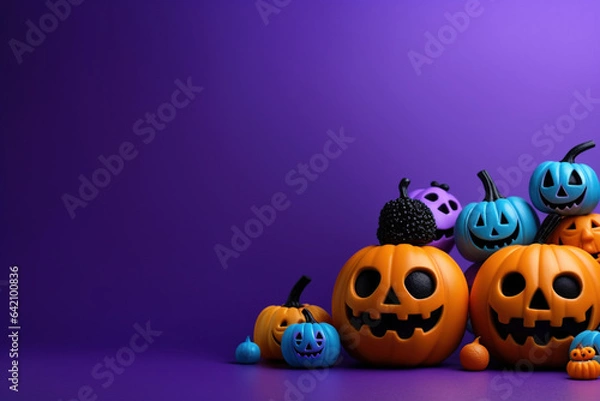 Fototapeta halloween background with pumpkins