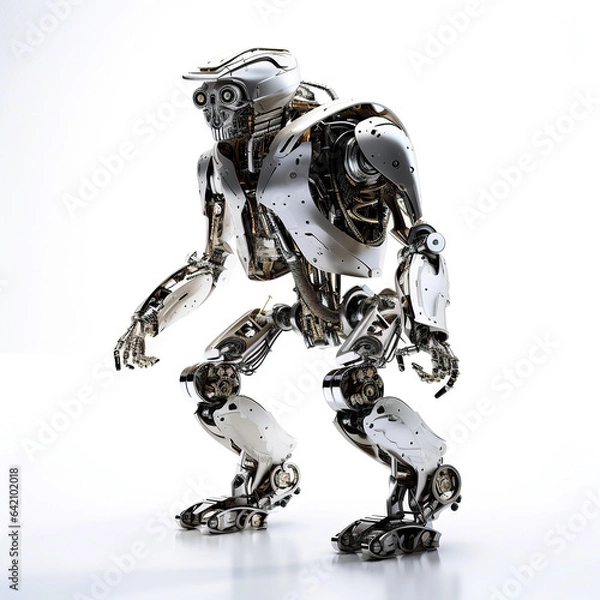 Fototapeta ai generated illustration full length of futuristic modern robot