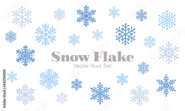 Fototapeta 雪の結晶・スノーフレークのベクターイラストセット／冬・クリスマス