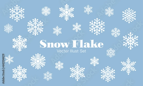 Obraz 雪の結晶・スノーフレークのベクターイラストセット／冬・クリスマス