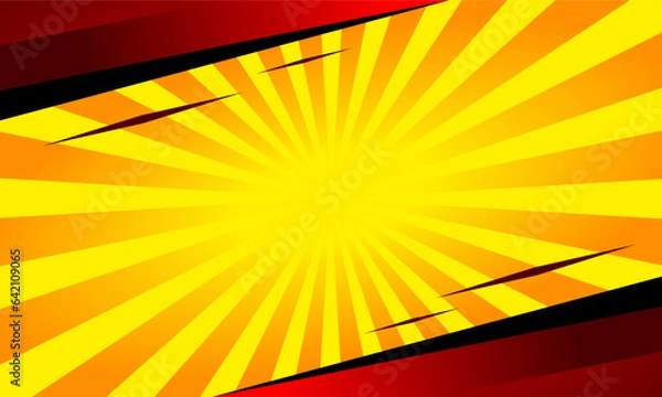 Obraz Pop art comic background. Vector Cartoon Red and yellow illustration