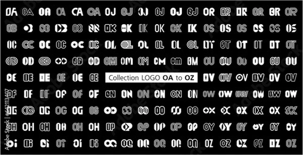 Fototapeta Collection LOGO OA to OZ. Abstract logos mega collection with letters. Geometrical abstract logos