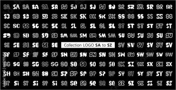 Fototapeta Collection LOGO SA to SZ. Abstract logos mega collection with letters. Geometrical abstract logos
