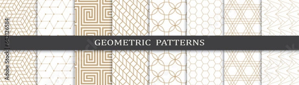 Fototapeta Set of arabic seamless patterns. Asian geometric traditional design islamic pattern. Seamless arabic ramadan pattern.