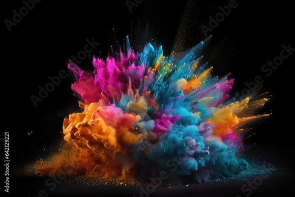 Fototapeta isolated and artistic colorful smoke dust texture generative ai