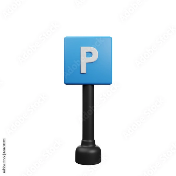 Fototapeta 3d illustration of road block 3d render icon parking icon