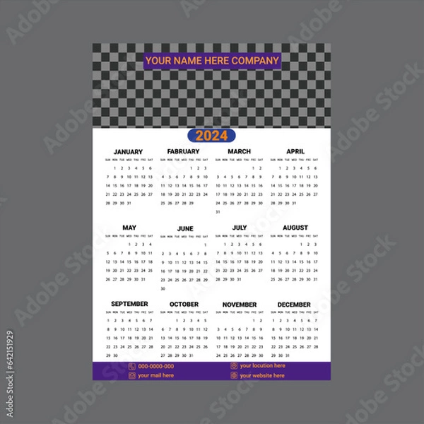 Obraz new year calendar design 2024